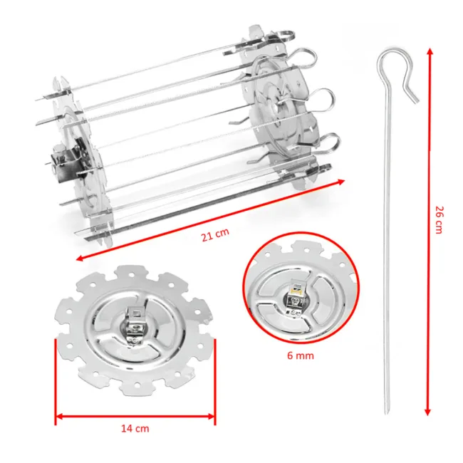 BridgePro Stainless Steel Rotating Rotisserie Kebab Skewers