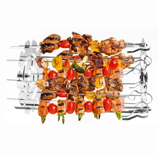 BridgePro Stainless Steel Rotating Rotisserie Kebab Skewers