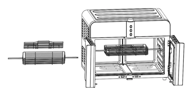 BridgePro Stainless Steel Rotisserie Steak Cage/Stand (For General Use and BridgePro 36L Air Fryer) - Image 4