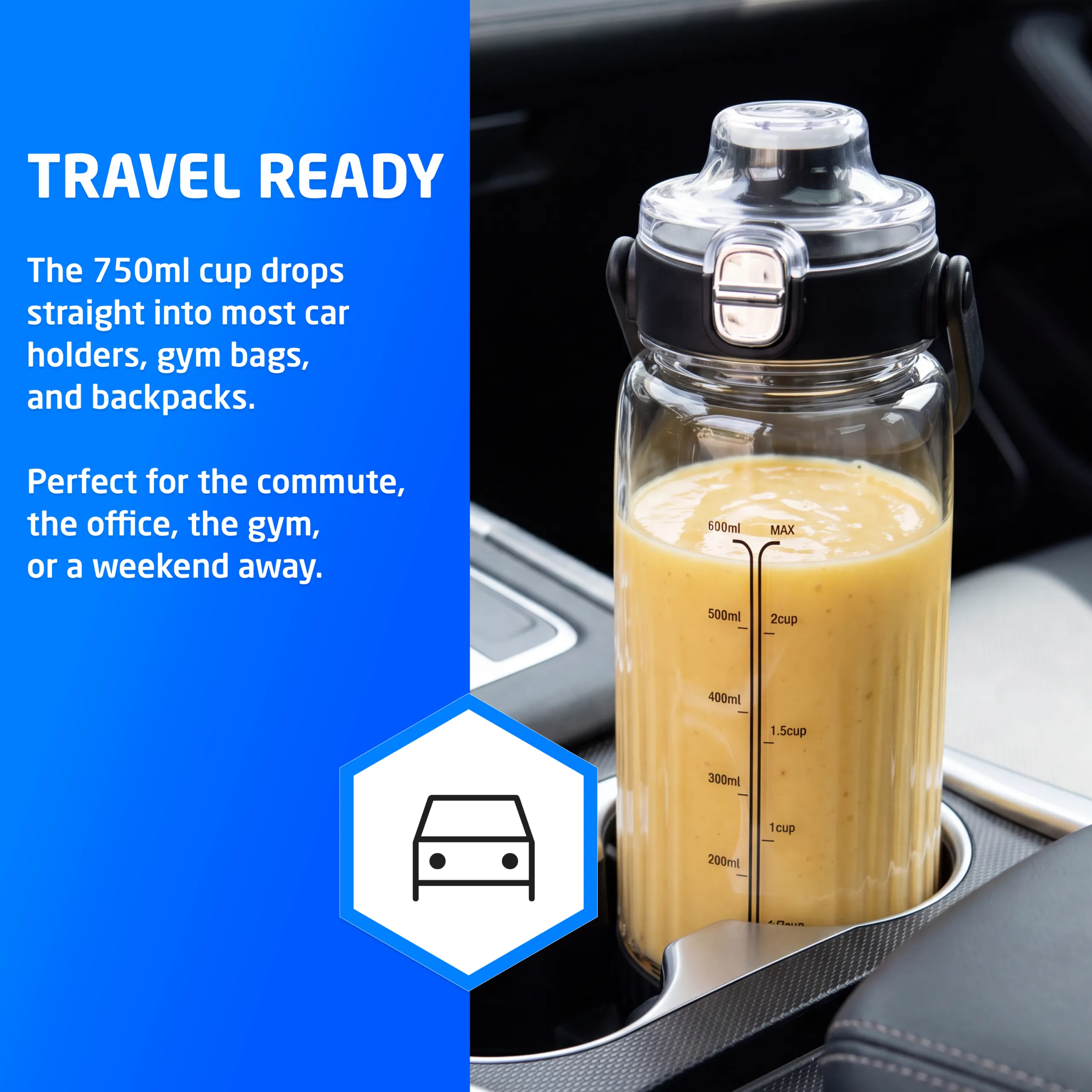 Bridge Pro Portable Blender Smoothie Maker - 750ml Small Food Blender Cup - Image 3
