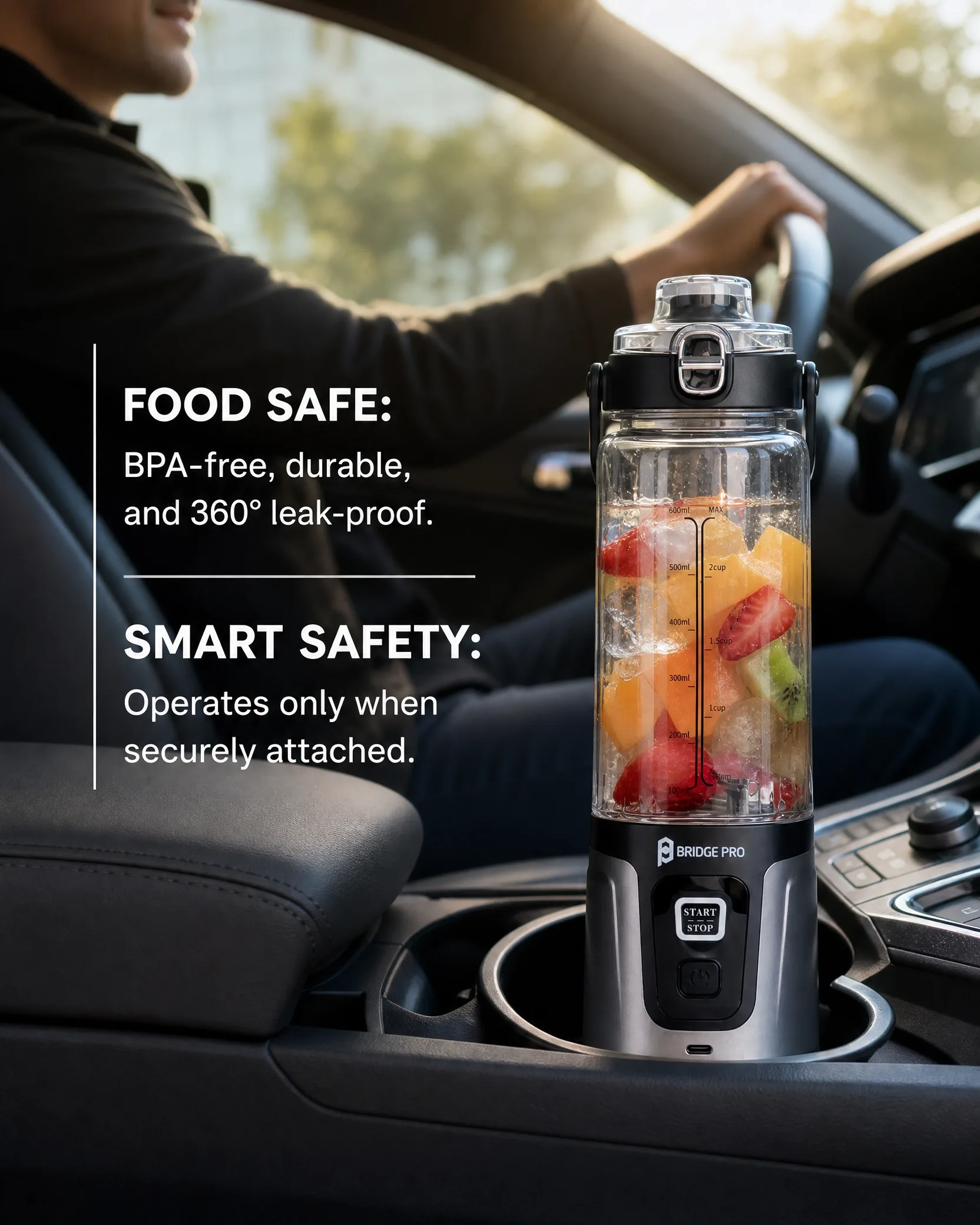 Bridge Pro Portable Blender Smoothie Maker - 750ml Small Food Blender Cup - Image 13