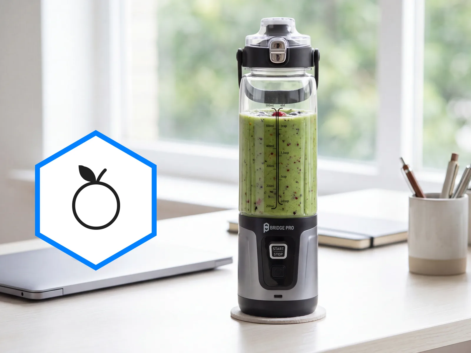 Bridge Pro Portable Blender Smoothie Maker - 750ml Small Food Blender Cup - Image 8