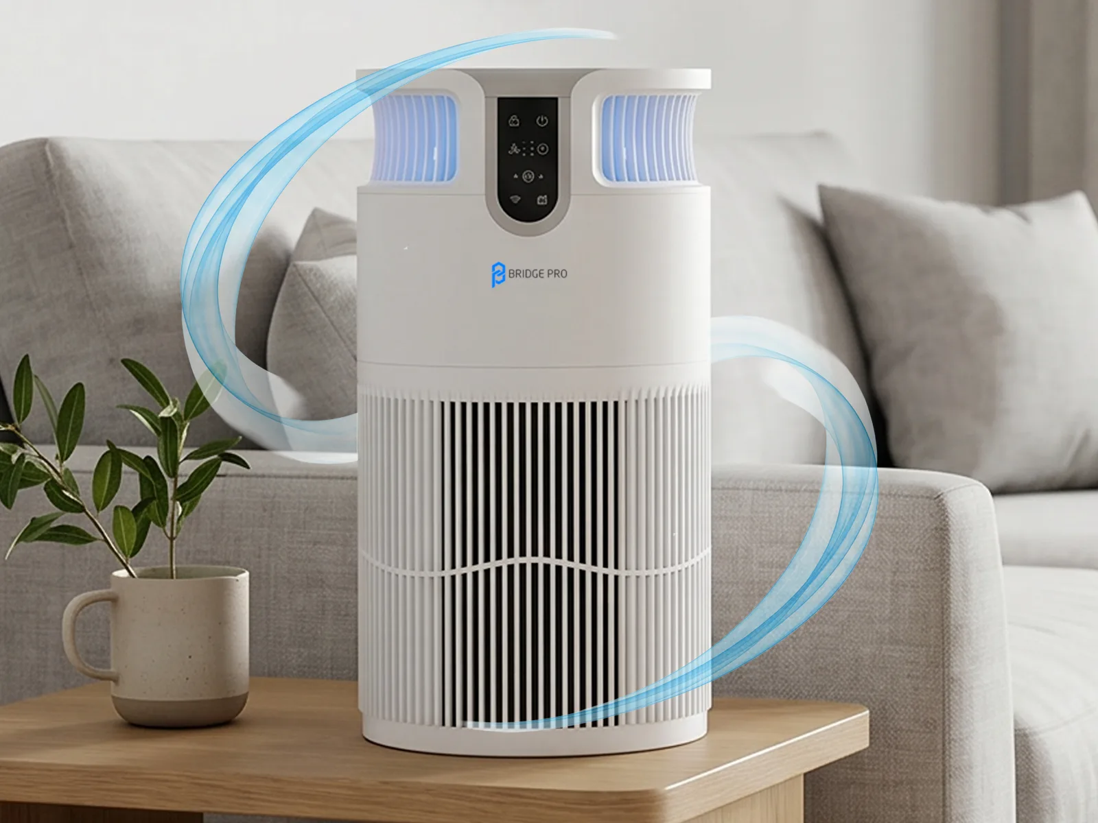 Bridge Pro HEPA Air Purifier for Bedrooms - Dust Remover & Air Cleaner – WiFi Enabled - Image 2