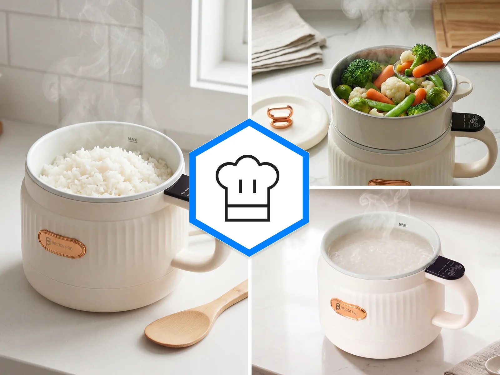 Bridge Pro Multifunctional Rice Cooker and Steamer - 2 Litre Capacity - Image 9