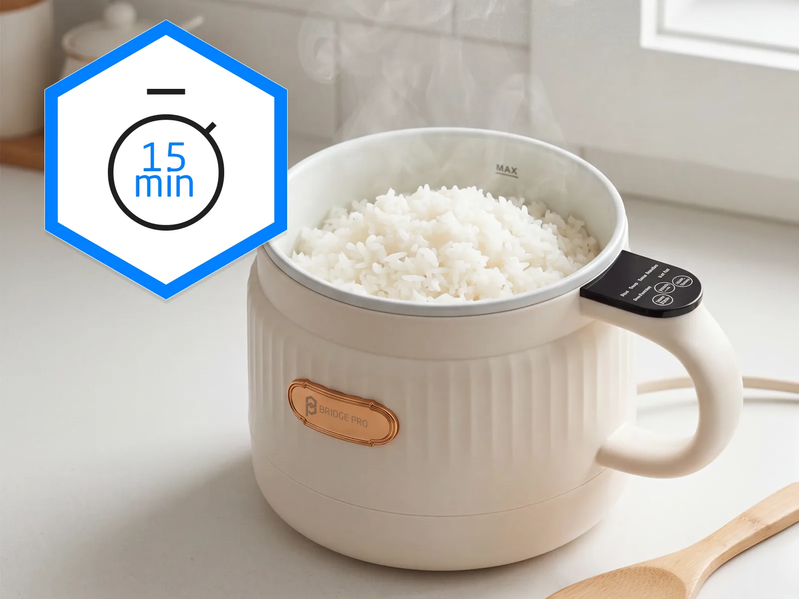 Bridge Pro Multifunctional Rice Cooker and Steamer - 2 Litre Capacity - Image 10
