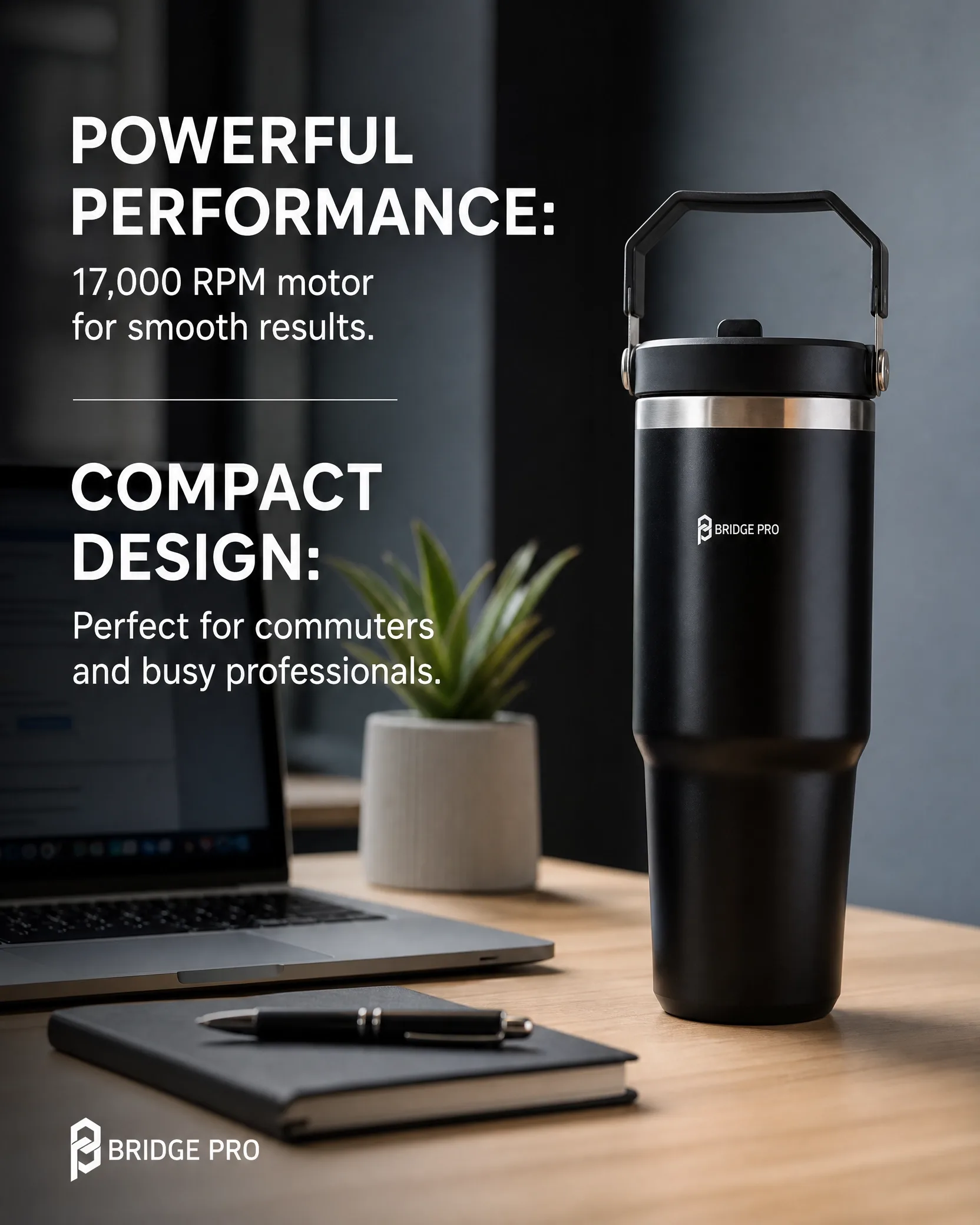 Bridge Pro Tumblender - Portable Blender Smoothie Maker with 800ml Cup - Image 11
